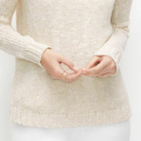 Ann Taylor Ivory Cream Marled Pullover Sweater $80 - Picture 2 of 2